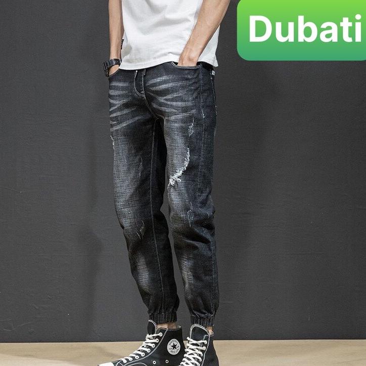 QUẦN JOGGER JEAN NAM MẪU MỚI PHONG CÁCH HÀN QUỐC CHẤT BÒ ĐEN- DB 0535- DUBATI FASHION