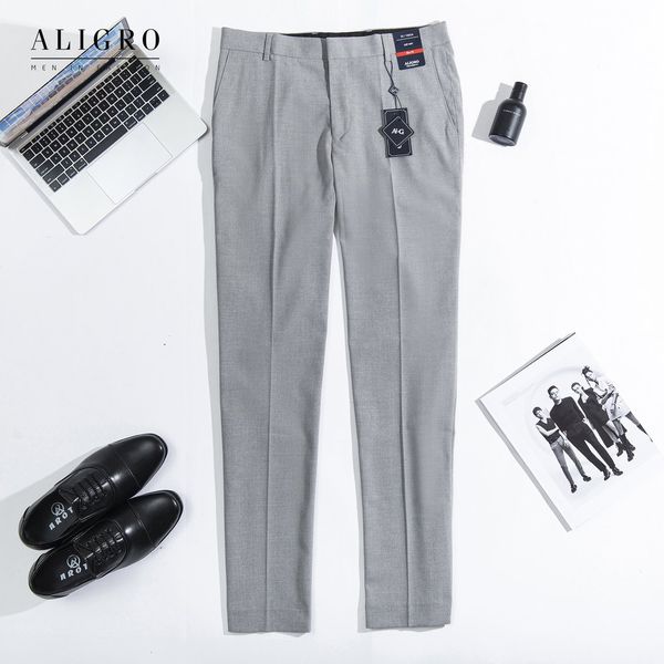 Quần Âu Nam ALIGRO Màu Grey Form Chuẩn Slimfit, Vải Cotton Cao Cấp Cực Tôn Dáng, Lịch Sự, ALGO1038