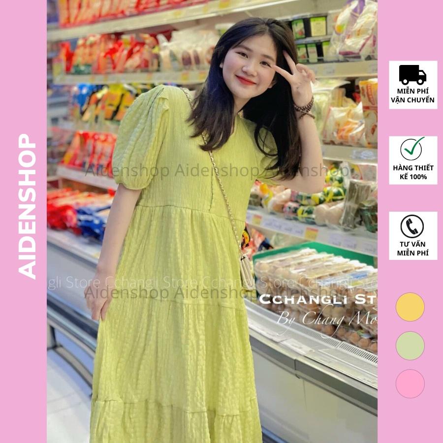 Váy bầu thời trang đẹp mùa hè mát Aidenshop đầm bầu công sở midi