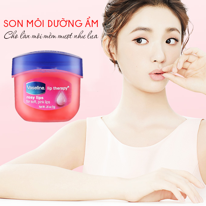Combo 3 Son Dưỡng Môi Hồng Xinh Vaseline Lip Therapy Rosy Lip (7g)