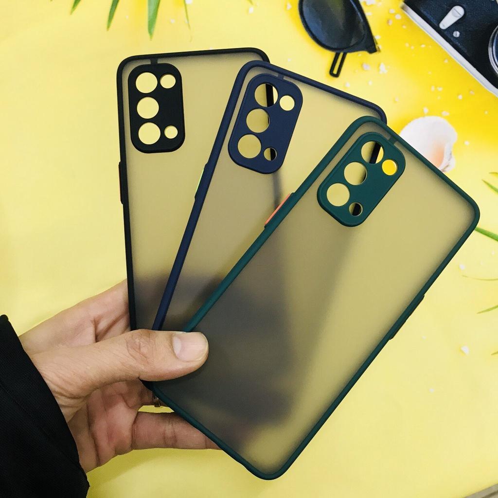 Ốp lưng cao cấp lưng nhám viền màu chống sốc bảo vệ camera dành cho OPPO Reno5 không bám vân tay