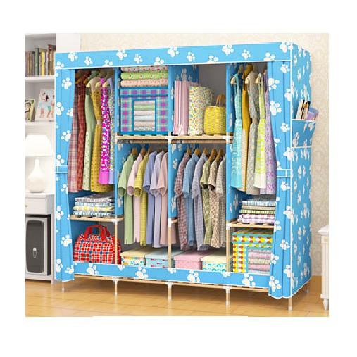 Tủ vải khung Gỗ 4 buồng cực lớn 170*170*45