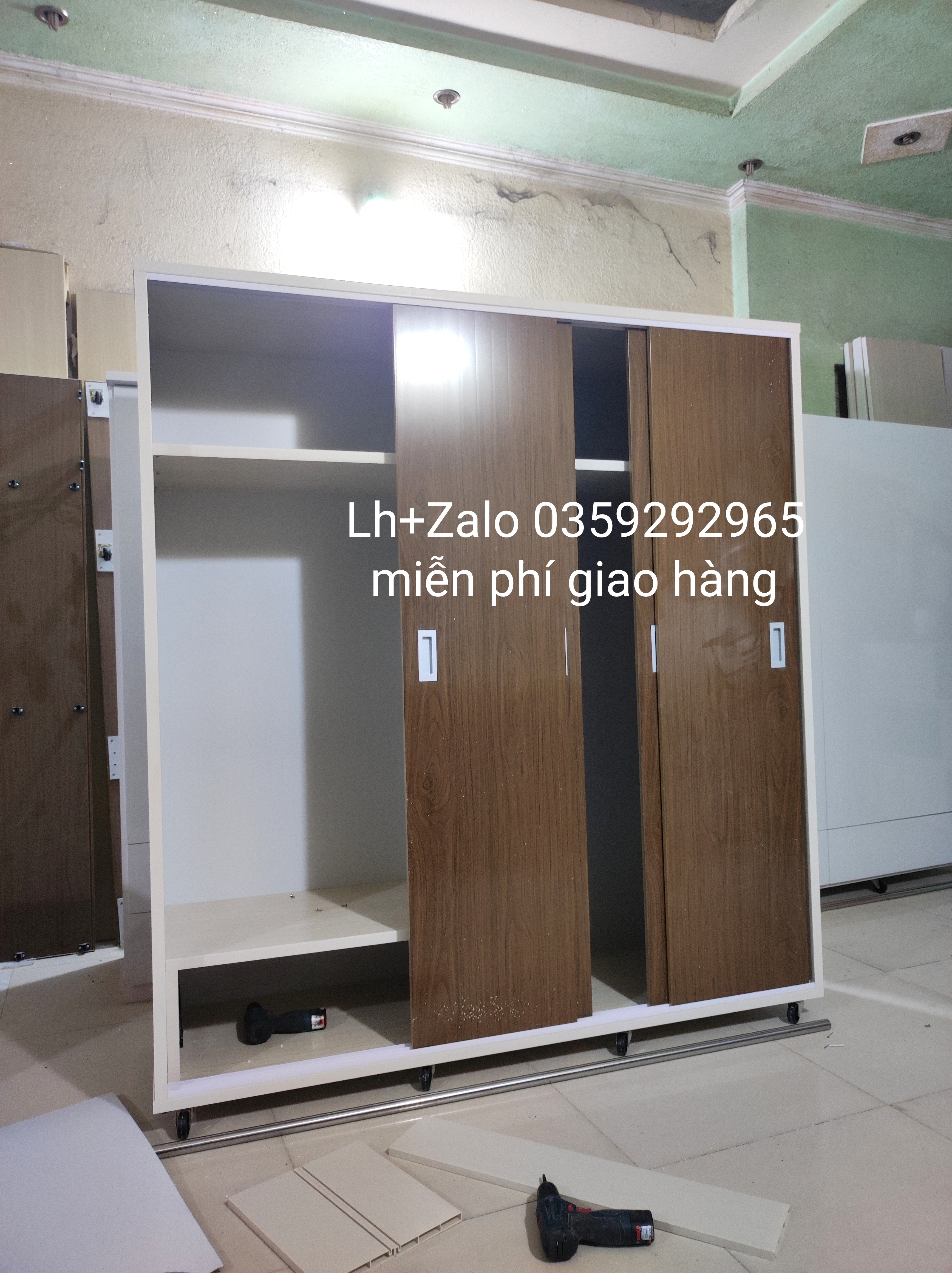 Tủ nhựa đài Loan 4 cánh cửa lùa