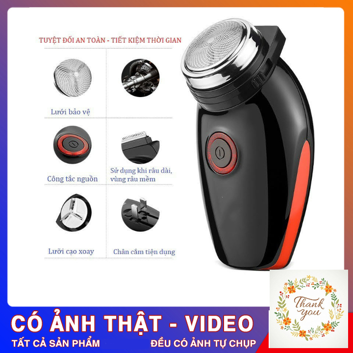 Máy Cạo Râu SC 501 Lưỡi Tròn Cạo Sát Sạch,Sạc Liền Tiện Lợi Pin Trâu Kèm Túi Đựng Chổi Vệ Sinh