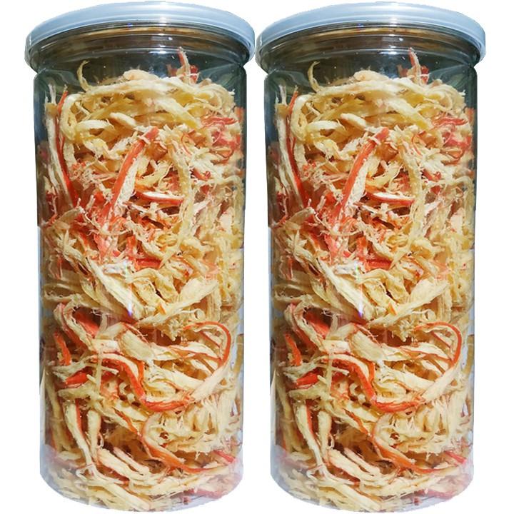 COMBO 2 HŨ 500G - MỰC XÉ SỢI HẤP NƯỚC CỐT DỪA HIỆU SK FOOD