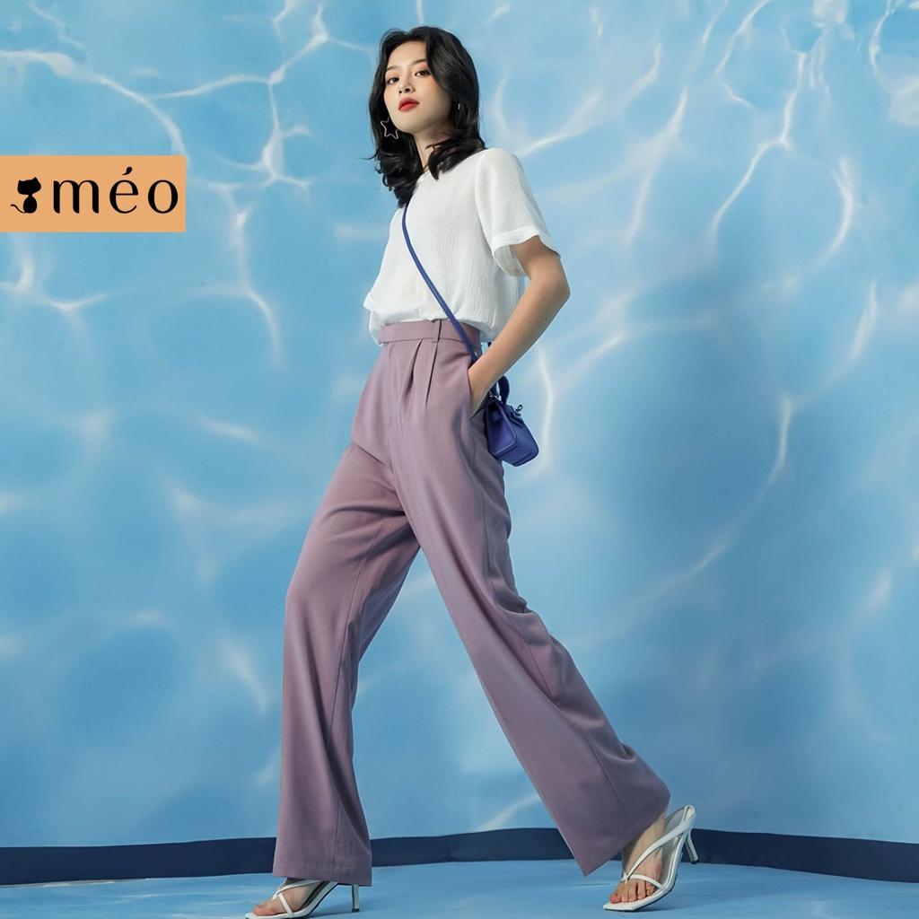 Quần cullote nữ Méo shop dáng suông ống rộng lưng cao có túi Pine
