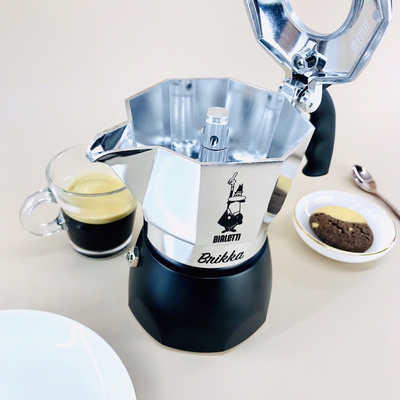 Ấm pha cà phê đời mới Bialetti Brikka 2 cup. Hàng Chính hãng