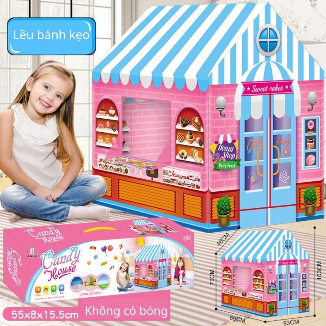 Đồ chơi trong nhà Lều kẹo trẻ em, cảnh sát, cứu hỏa, công chúa, siêu thị, khủng long EASYTOY
