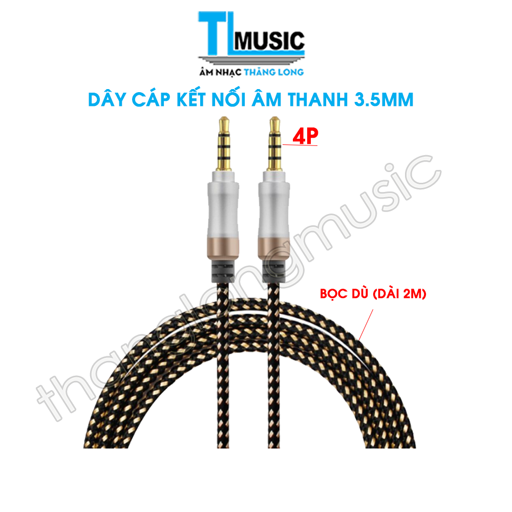 Dây cáp audio ( cap kết nối âm thanh) 3.5-3.5mm dài 1M, 1.5m, 2M ( Phát nhạc, thu ấm từ các thiết bị hỗ trợ cổng 3.5mm)