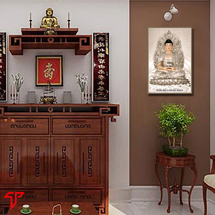 Tranh treo tường trang trí nhà cửa mẫu phật tổ như lai, Tranh Phật Giáo Adida Phật 2260