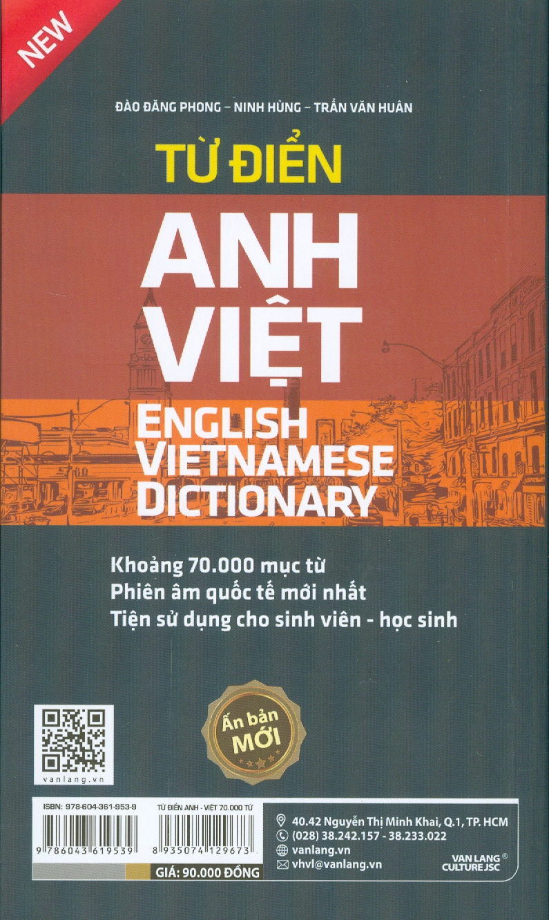 Từ Điển Anh Việt (English Vietnamese Dictionary) - Ấn Phẩm Mới Nhất (Khoảng 70.000 mục từ; Phiên âm quốc tế mới nhất; Tiện sử dụng cho sinh viên - học sinh)