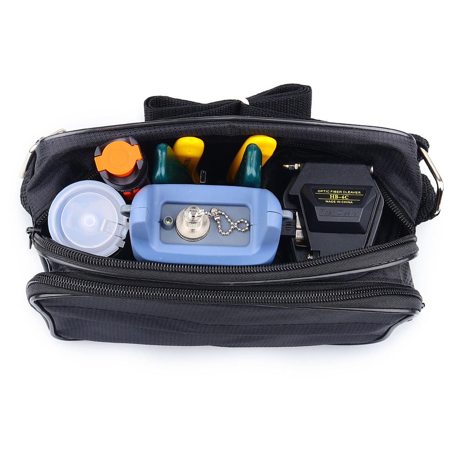 Cold Contact Optical Fiber Tool Set Fiber Cleaver Set with Optical Power Meter 10mW Red Light Pen Wire Stripper Storage Bag