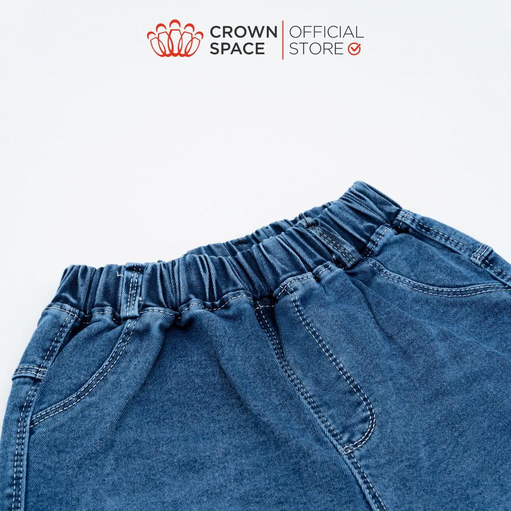 Quần Jeans Bé Trai Crown Space Cao Cấp CKBL2711404-Siêu Nhẹ Chống Nhăn, Xanh Pastel Chuẩn Anh Quốc Size 22kg-36kg