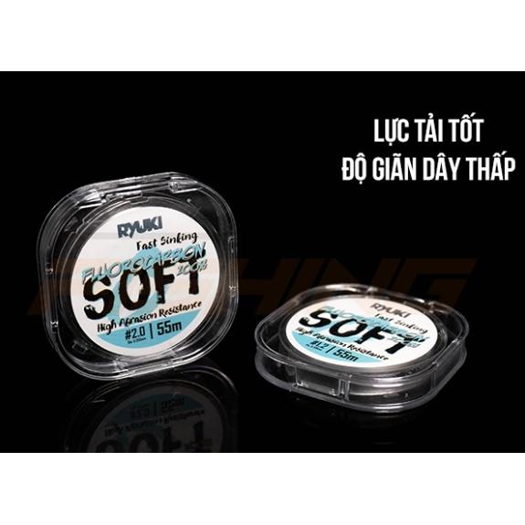 Dây Câu RYUKI Fluorocarbon Soft 55m, cước câu cá , cước thẻo câu đài