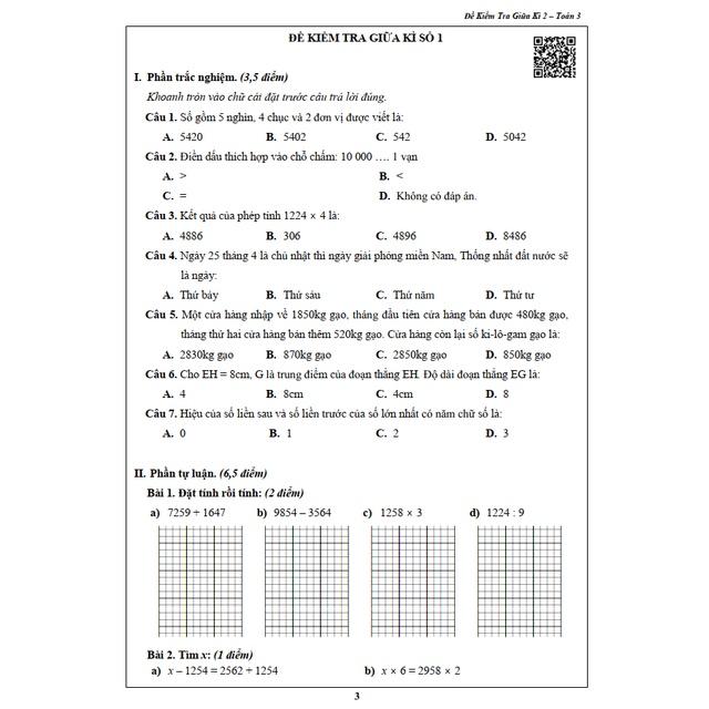 Sách - Combo Đề Kiểm Tra Lớp 3 Cả Năm - Toán và Tiếng Việt (4 quyển)