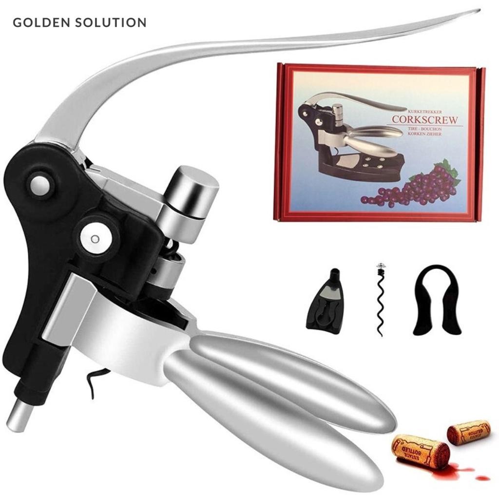 Bộ Dụng Cụ Khui Vang Tai Thỏ Kèm Phụ Kiện Đồ Mở Nắp Nút Chai Rượu Vang GDS - Miễn Phí Khắc Tên