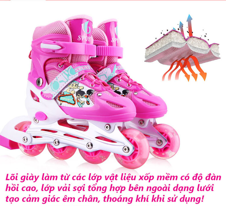 Giày Patin thể thao trẻ em - màu hồng