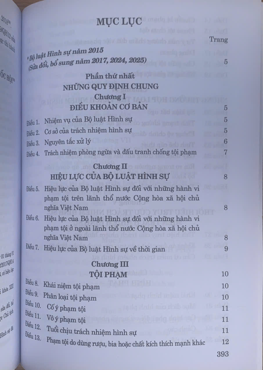 Bộ luật hình sự năm 2015 (sửa đổi, bổ sung năm 2017, 2024, 2025)