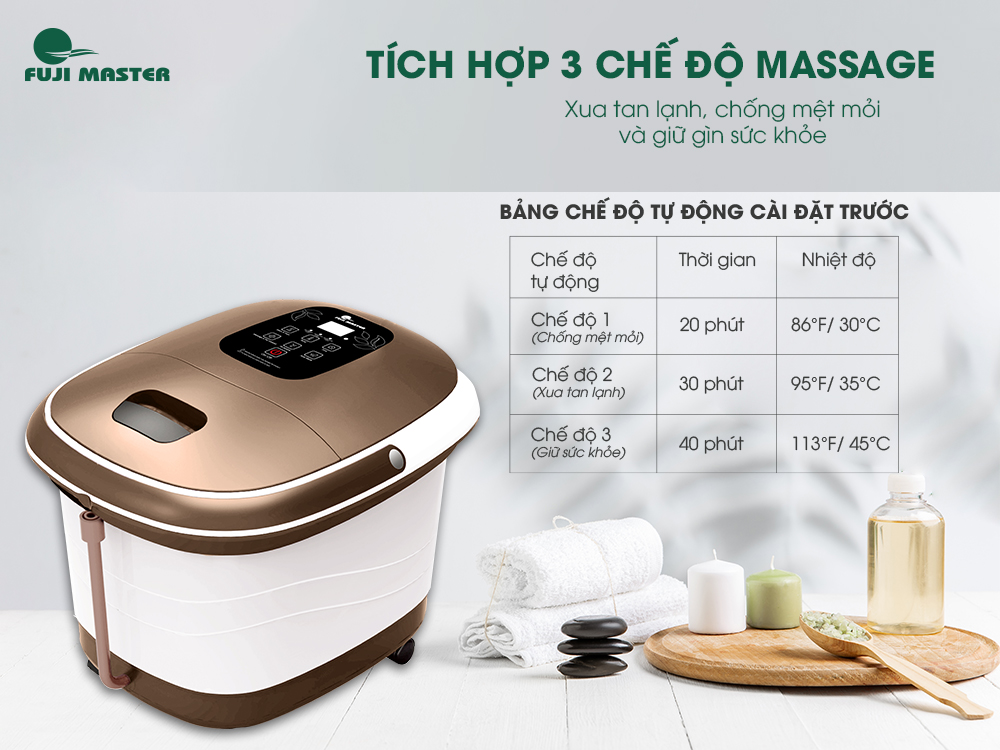 BỒN NGÂM CHÂN MASSAGE CAO CẤP FJM-2522