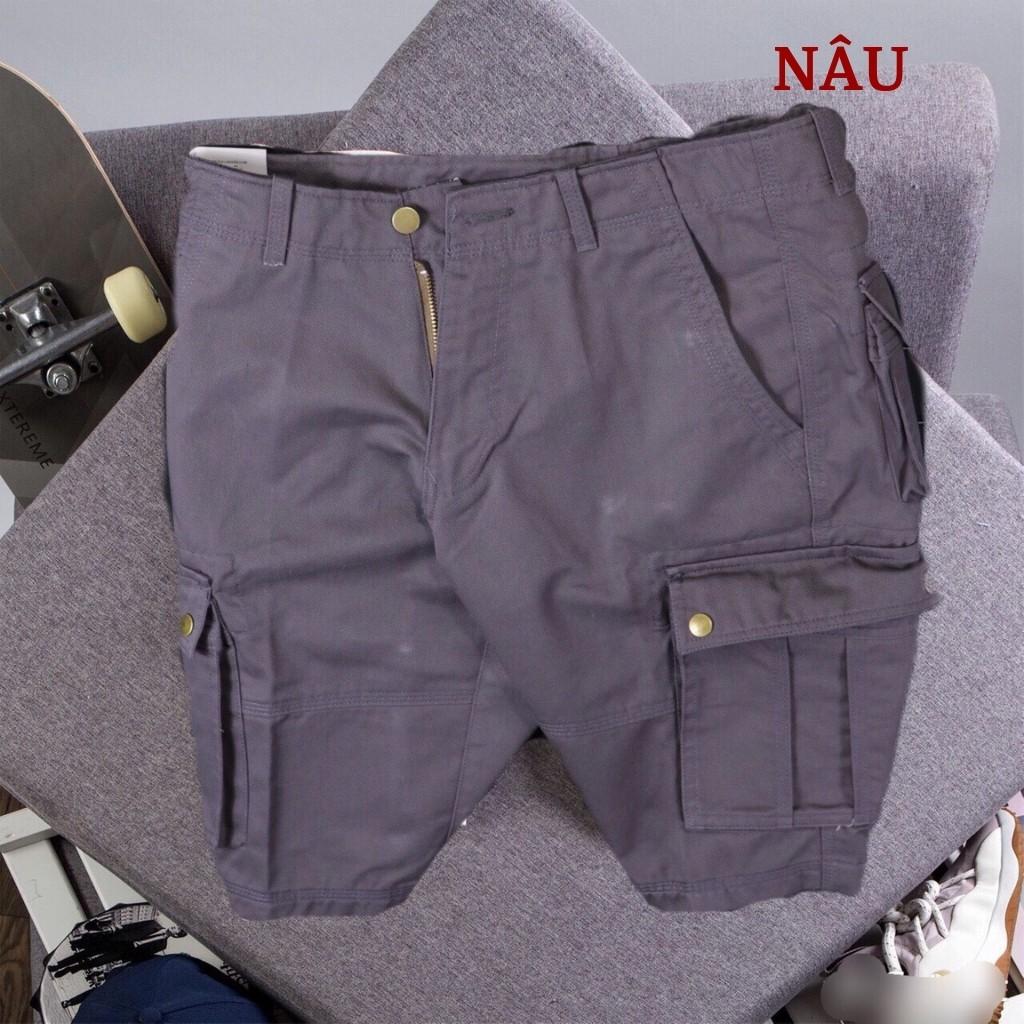 Quần Short Kaki Cao Cấp H&H-Q02 Quần Short Túi Hộp Chất Vải Kaki 100% Hàng Xuất Khẩu - 5 Màu