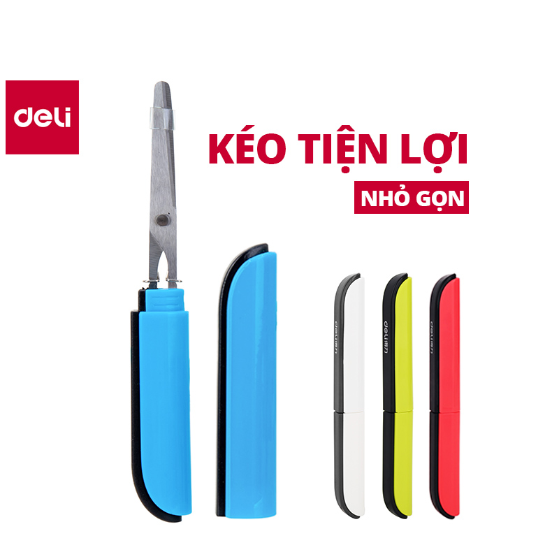 Kéo Tiện Lợi Deli - Nhỏ Gọn - Lưỡi Sắc Bén - Nhiều Màu - 1 Chiếc - 600