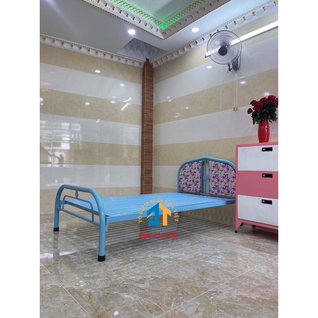 Giường ngủ sắt 1m2 x 2m màu xanh dương - ĐẠI THÀNH