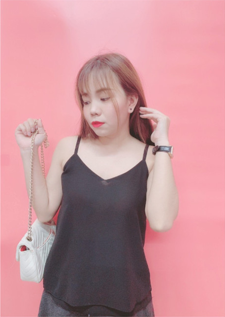 Áo voan 2 dây phong cách trẻ trung - Đen