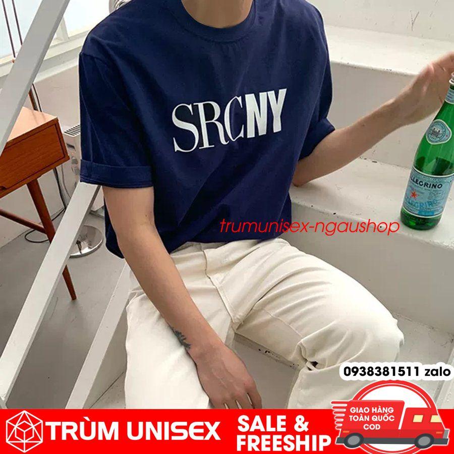 Áo thun unisex nam nữ tay lỡ SNOW màu xanh Trùm Unisex unisex