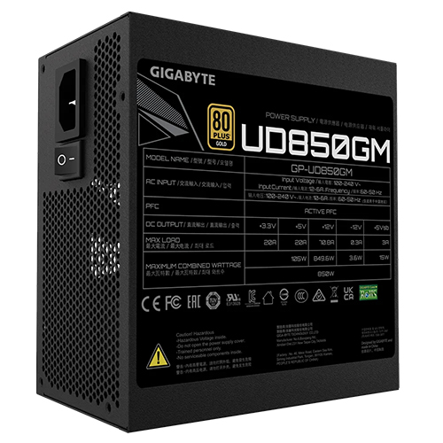 Nguồn máy tính Gigabyte UD850GM - 80 Plus Gold - Full Modular (850W) – Hàng Chính Hãng