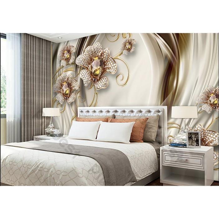 Tranh dán tường Hoa trang sức may mắn, Tranh dán tường 3d hiện đại MS773941