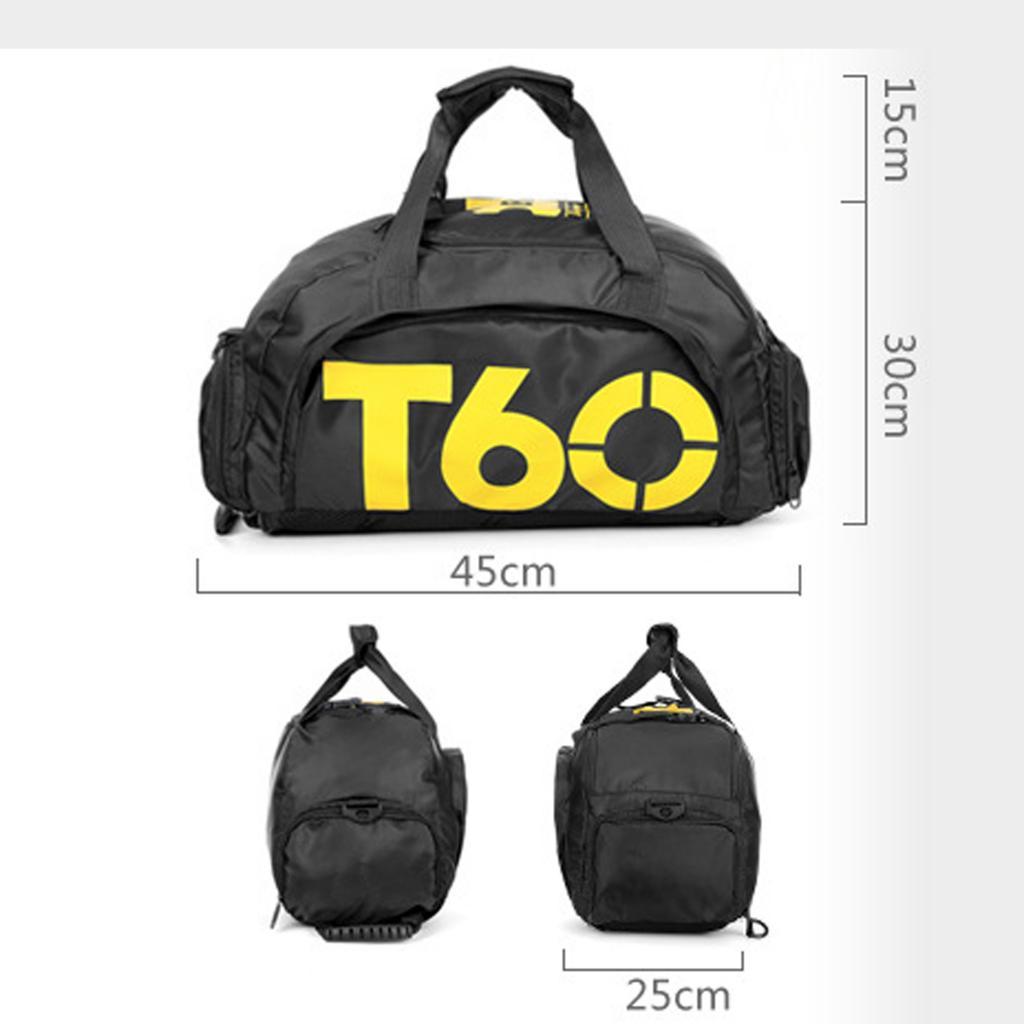 Waterproof Yoga Gym Duffel Bag Sports Handbag Shoes Compartment Yellow