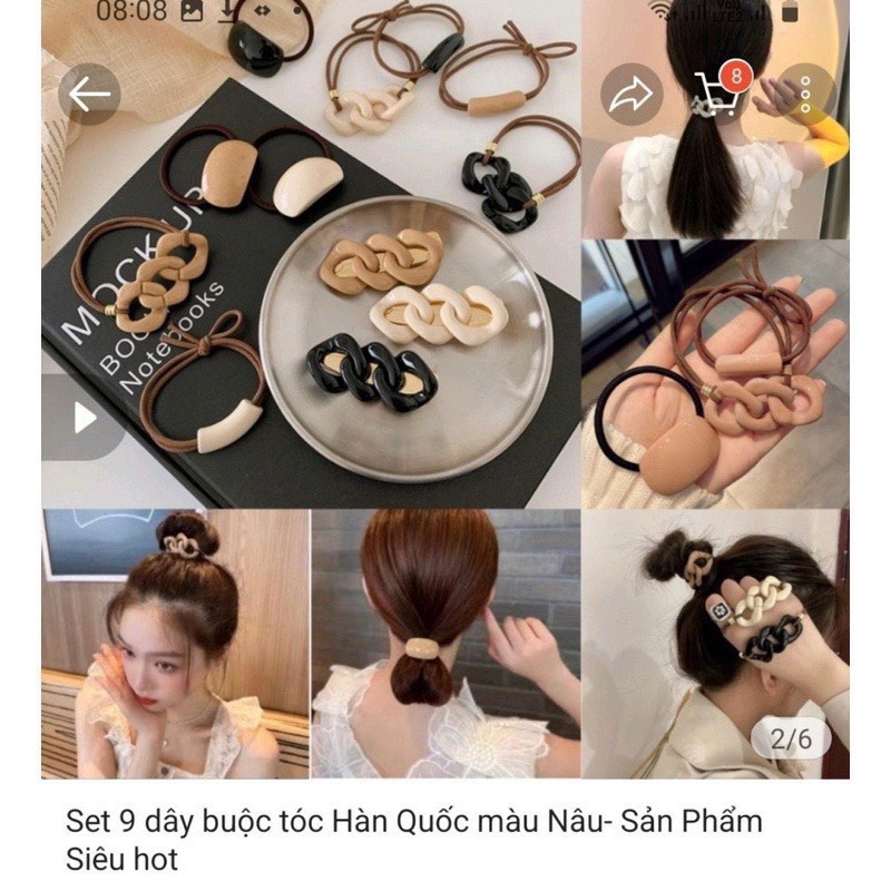 Set 9 dây buộc tóc Hàn Quốc siêu xinh