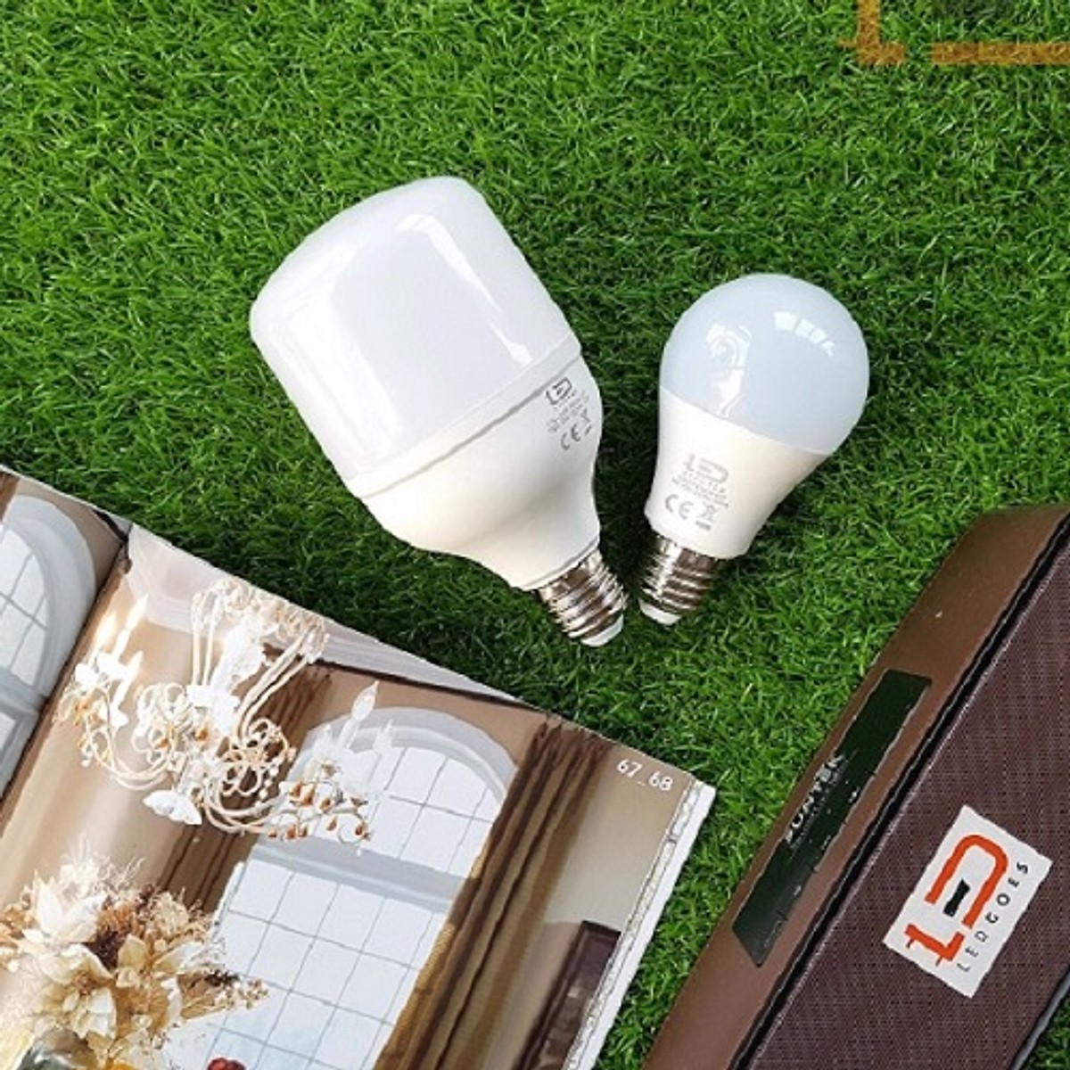 BÓNG  LED TRỤ LEDGOES 45W TẶNG BÓNG LED BULB 9W