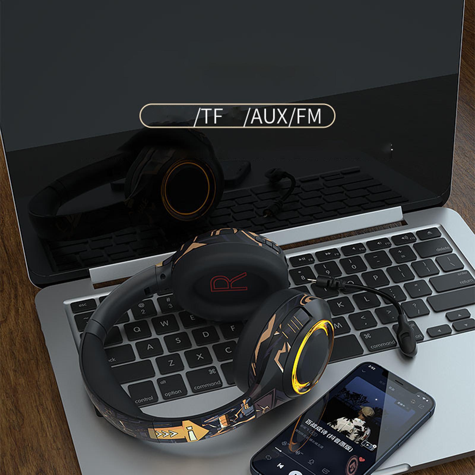 Wireless Bluetooth Headset HiFi Bass with Detachable Mic for Xbox PC