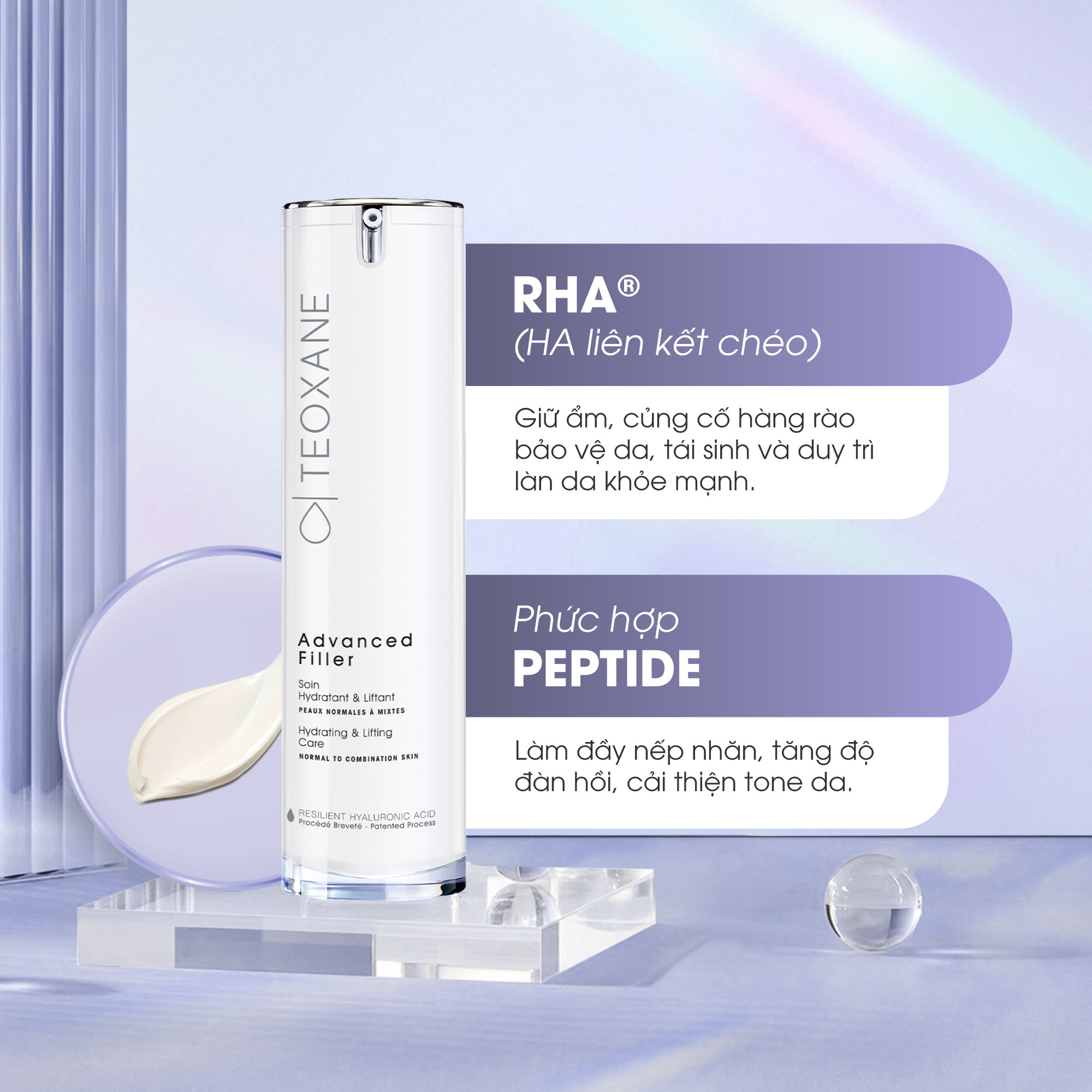 Kem dưỡng da chống nhăn ban ngày cho da khô Teoxane Advanced Filler Dry Skin 50ml