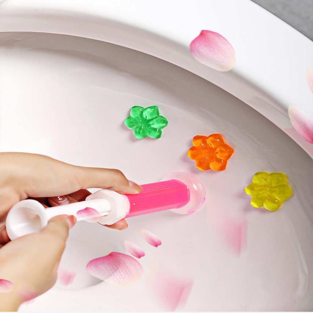 Combo 5 ống  Gel thơm khử bồn cầu   hình bông hoa  ,giúp khử mùi , khử trùng , vệ sinh diệt khuẩn  bảo vệ bồn cầu luôn sạch và thơm