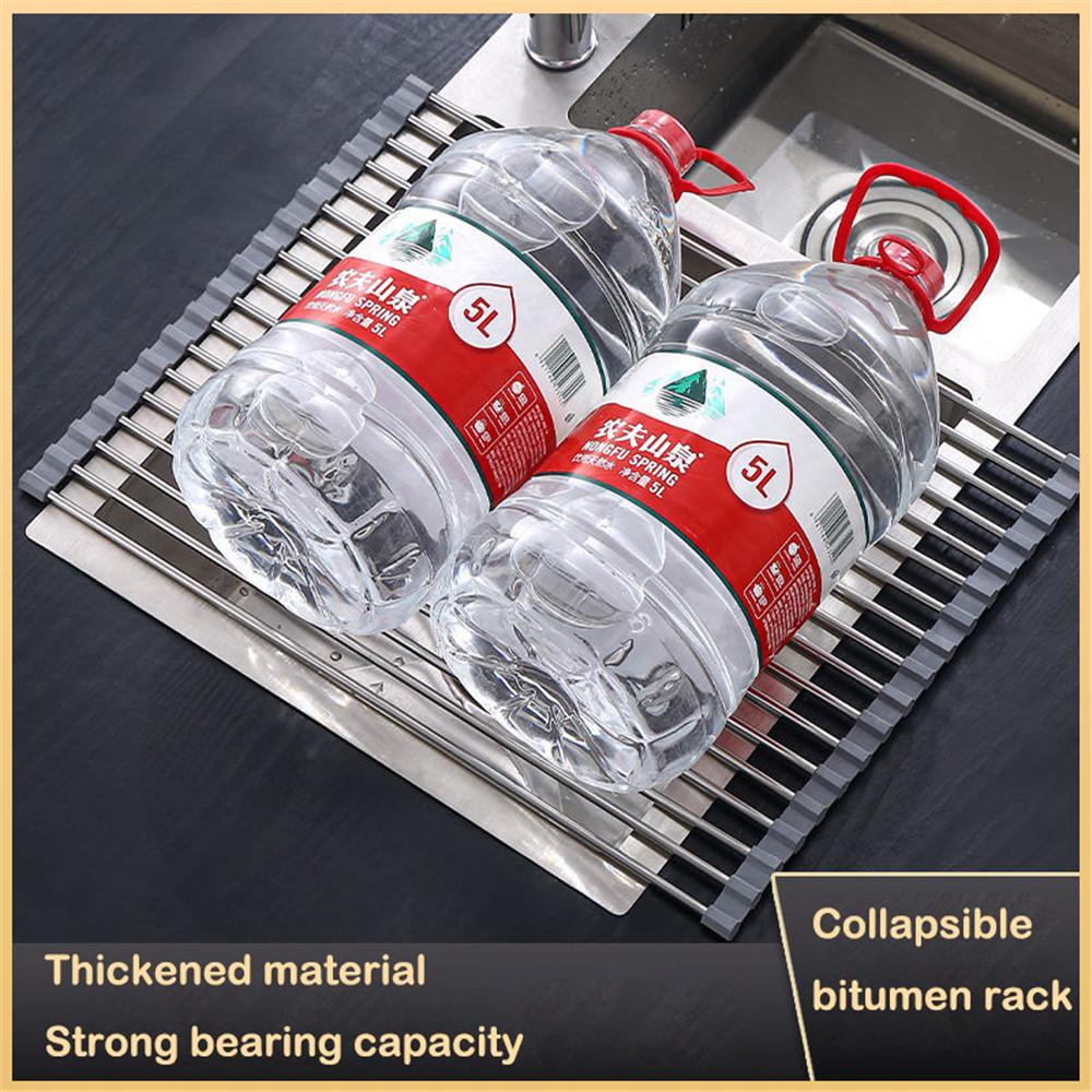 Cuộn Lên Món Ăn Phơi Gấp Gọn Trên Bồn Rửa Chén Giá Thảm Dây Thép Không Gỉ Dành Cho Bồn Rửa Chén Phản Phụ Kiện Nhà Bếp