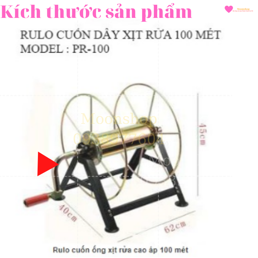 Rulo cuốn dây cao áp, dây rửa xe 100m, cuốn dây điện 1000m.