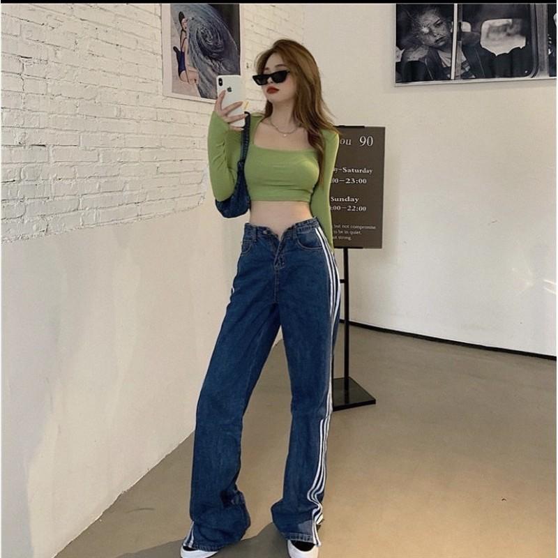QUẦN JEANS XANH 3 SỌC