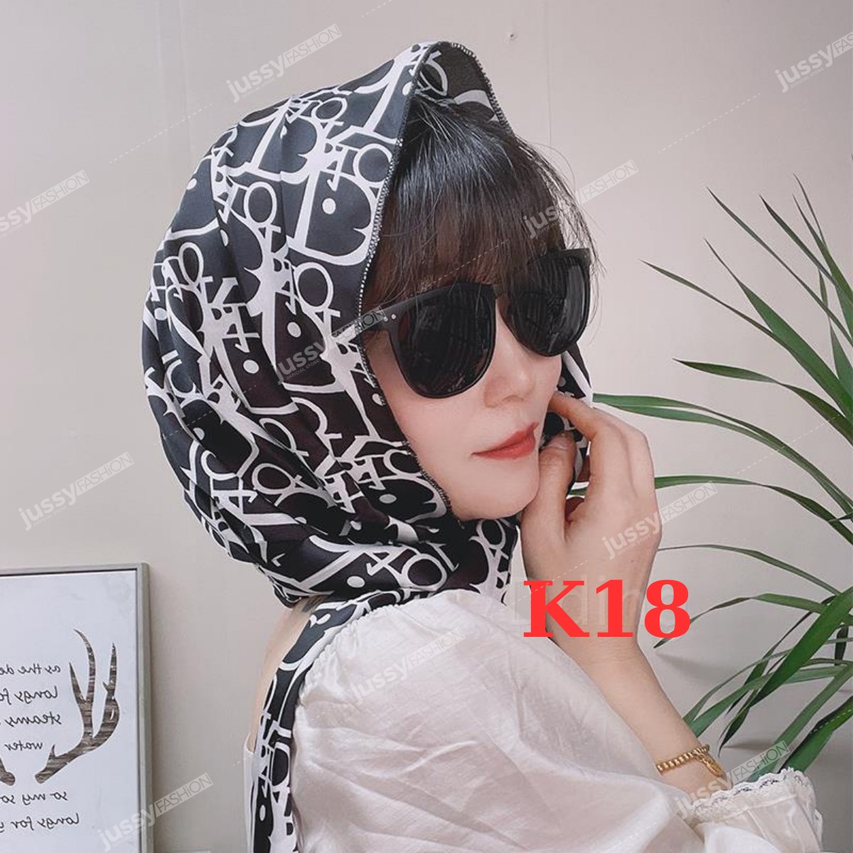 Khăn Choàng Thắt Nơ Sẵn Tiện Lợi JK01 Jussy Fashion Khăn Lụa Trùm Đầu Cao Cấp Nhiều Mẫu Đẹp