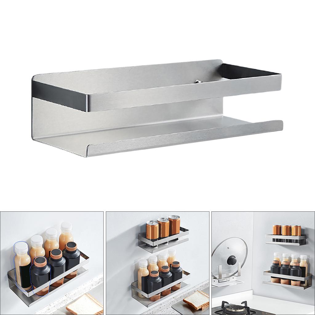 Stainless Steel Spice Jar Bottle Rack Holder For Kitchen Storage Mount