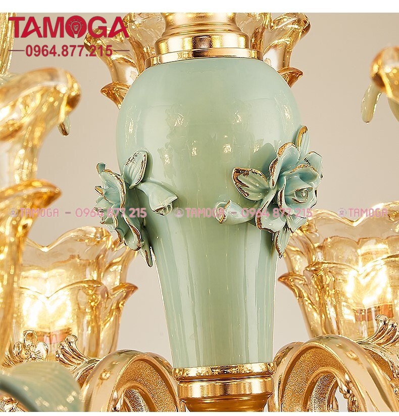 Đèn chùm pha lê sang trọng, đèn phòng khách phong cách châu Âu D800mm TAMOGA 8016 + Tặng kèm bóng E14