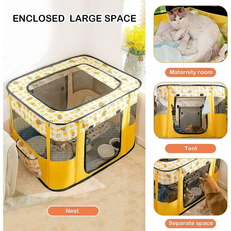 Thú cưng cung cấp mèo nhà có thể gập chân chó chat chạy chat chat chenil lều chó con Chambre 70x55x45cm hồng