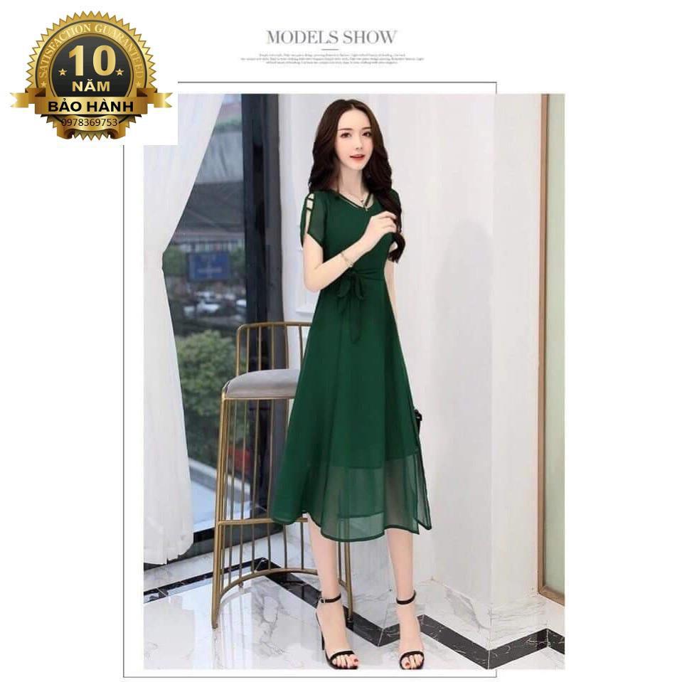 Đầm form dài voan chiffon xẻ đùi Misa Fashion MS307 đi chơi, dự tiệc - Có 3 màu