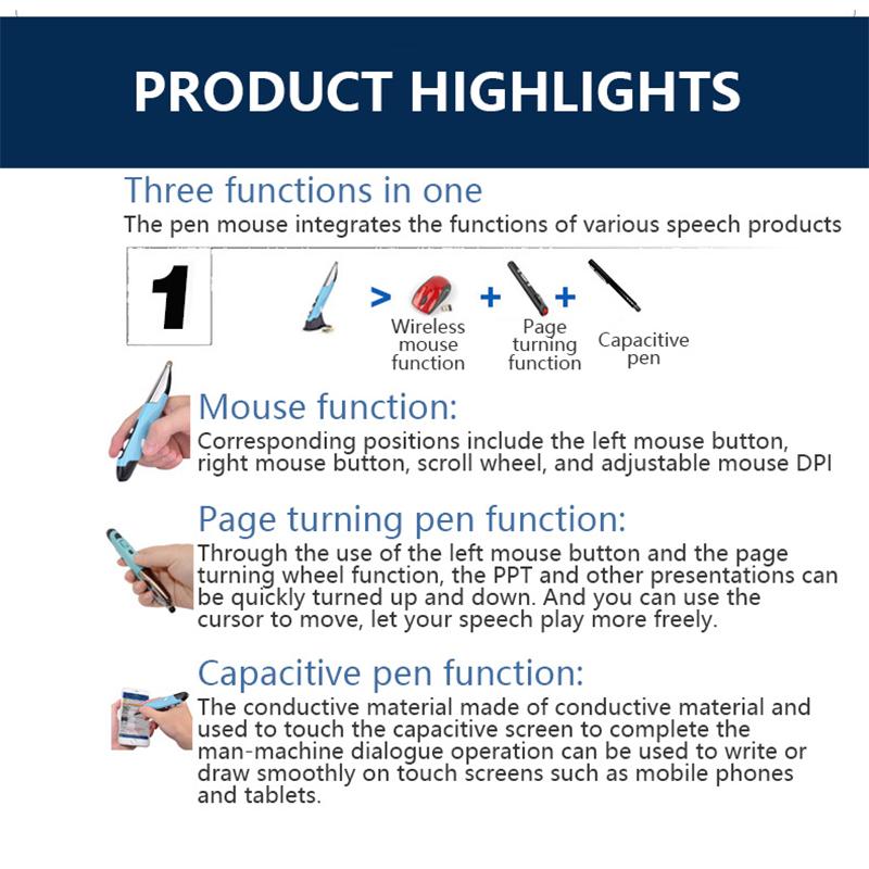 DB32 USB Điện Dung Bút _ Không Dây + Chuột Không Dây 2.4G Bút Cá Tính Sáng Tạo Dọc Bút Hình Máy Tính Stylus Pin Chuột