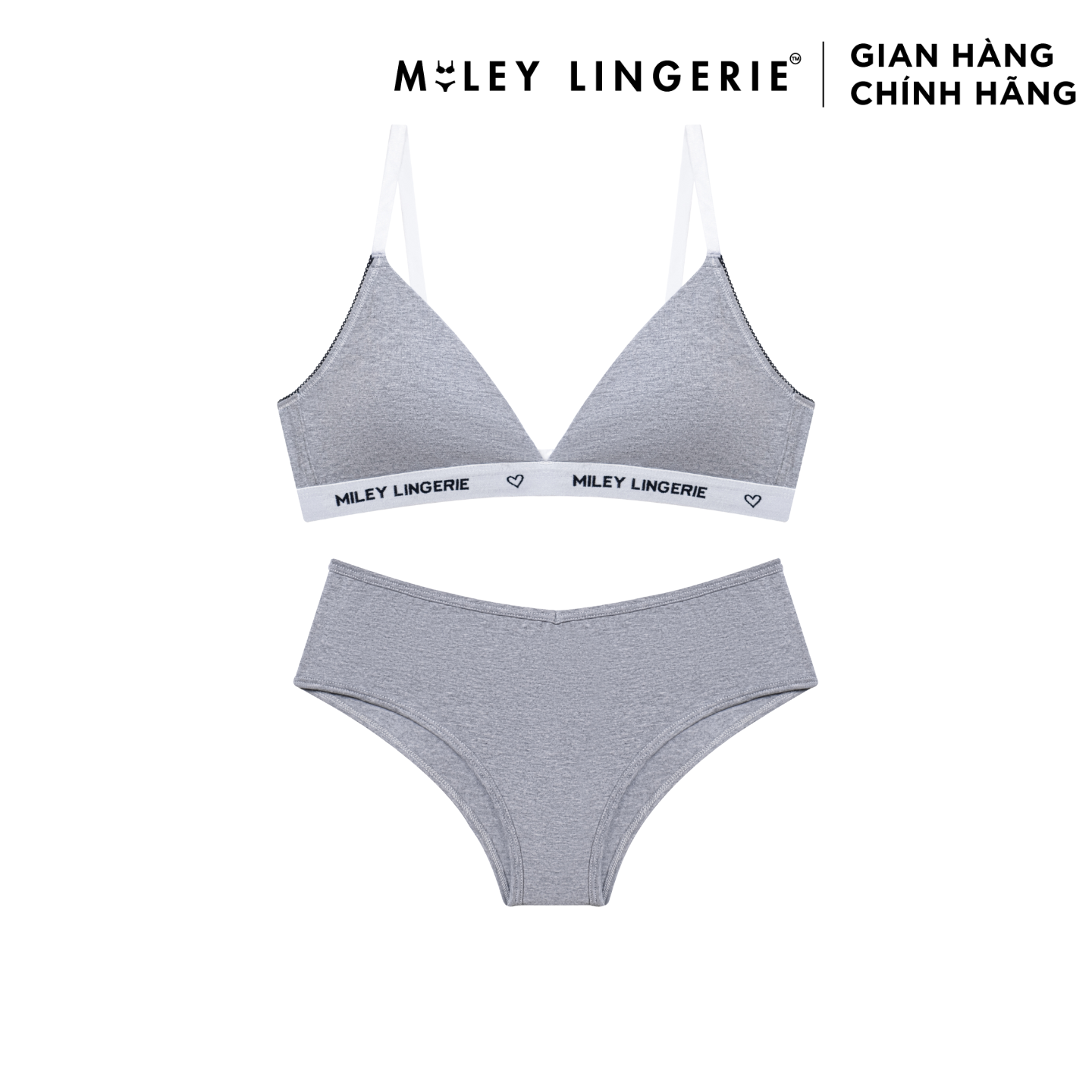 Bộ Đồ Lót Áo Có Đệm Mút Mỏng Và Quần Lưng Chéo Vải Cotton Tự Nhiên BeingMe Dust Star Miley Lingerie