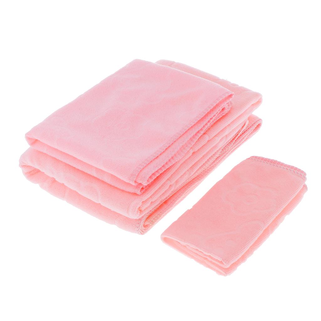3 Pcs Towel Sets for Bathroom Home Bathtowel Water Absorbent Light Pink