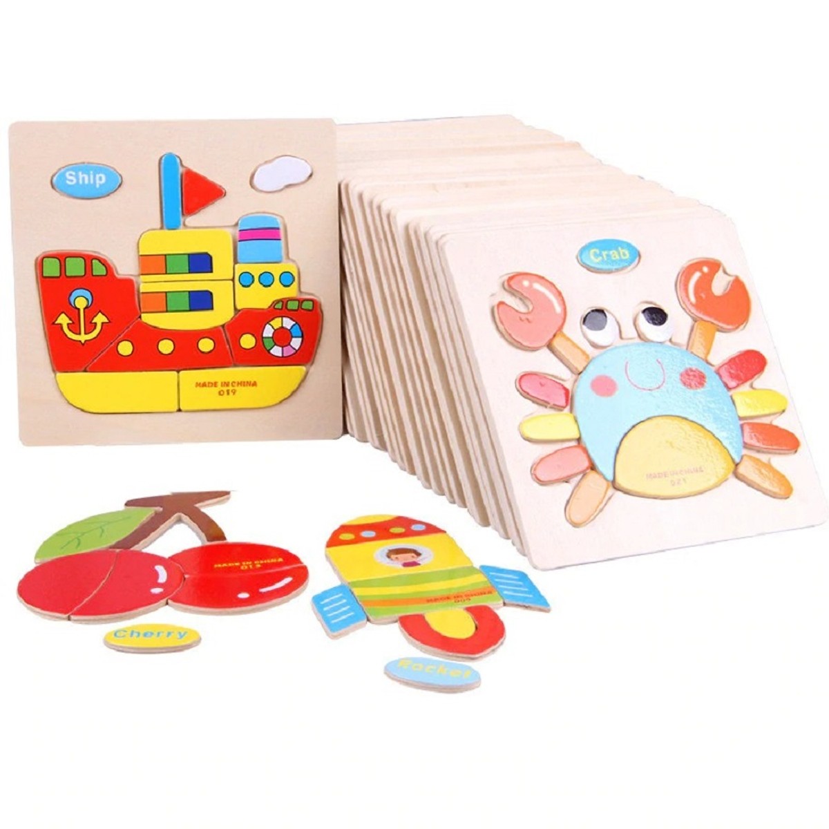 Combo 8 tranh ghép hình nổi cho bé SK010 giao mẫu ngẫu nhiên