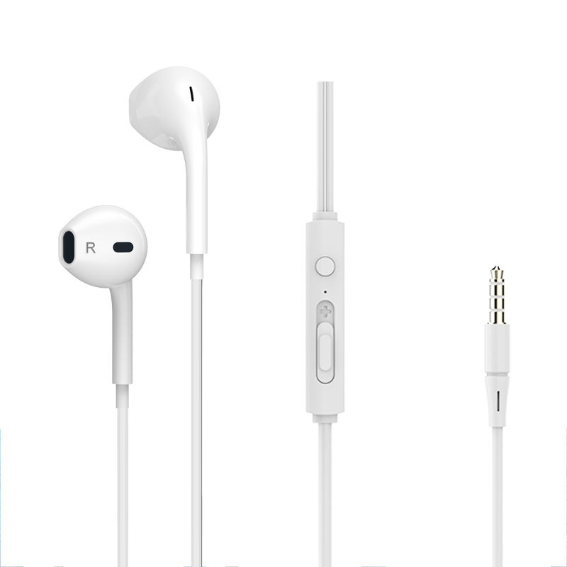 Tai nghe nhét tai có dây VivuMax J15 - Jack cắm 3.5mm, có Mic/Microphone - Cho iOS/Apple (iPhone/iPad), Android (Samsung, Vsmart, Sony, Xiaomi, Huawei, Oppo) Màu Trắng/Đen - Hàng Chính Hãng