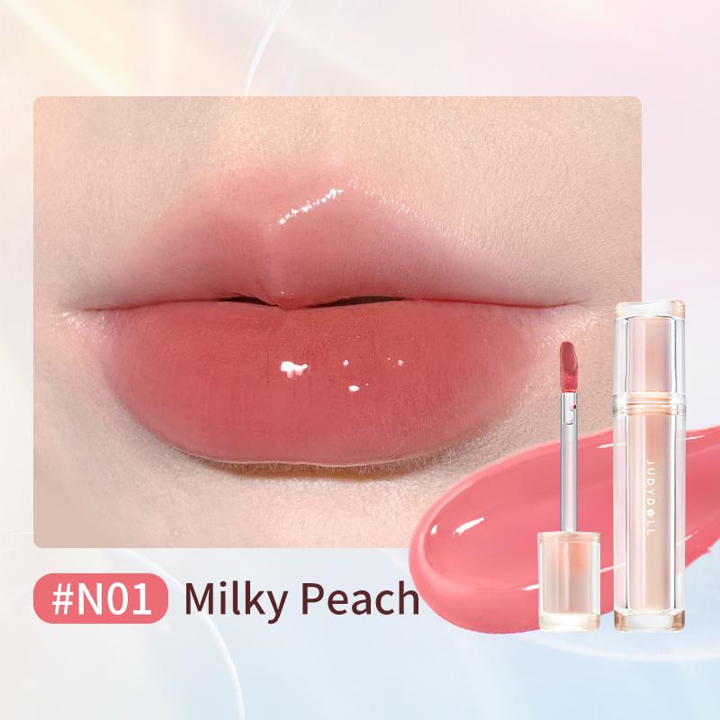 JUDYDOLL Son tint Iced Tea Watery Lip Gloss Môi bóng căng mọng Không dính Nhẹ môi 2,4g